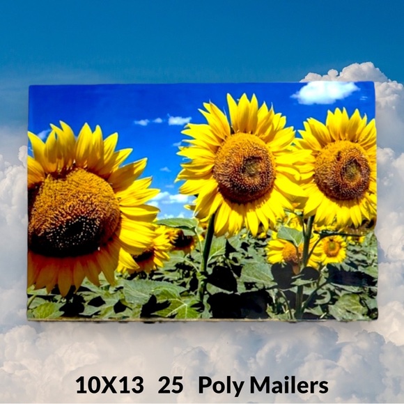 ( Quantity 25 10x13 ) Sunflowers and Bees Poly Mailers Bag Shipping Envelope - Picture 2 of 2